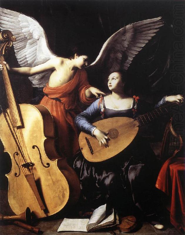 SARACENI, Carlo Saint Cecilia and the Angel sd oil painting picture